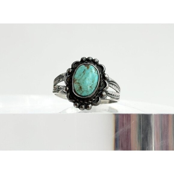 Bell Trading Post Vintage Sterling Silver Turquoise Southwest Ring - sz 7.75 - Picture 1 of 10